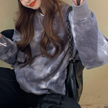 画像をギャラリービューアに読み込む, シンプル ストリートタイダイ柄ゆったり パーカー韓国系