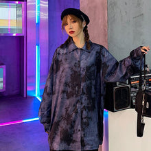 画像をギャラリービューアに読み込む, 原宿系モアレ柄 長袖 合わせやすいシャツ