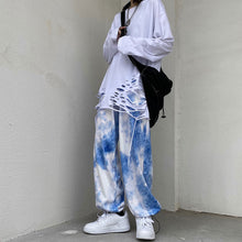 画像をギャラリービューアに読み込む, ヒップホップスタイルストリートタイダイゆったりカジュアル パンツレデイースメンズ原宿風