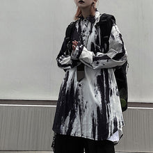 画像をギャラリービューアに読み込む, 原宿系 ストリート系ゆったり長袖シャツ タイダイ柄絞染め風