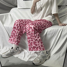 画像をギャラリービューアに読み込む, 韓国系原宿系 広脚ゆったりヒョウ柄ロングパンツハイウエスト