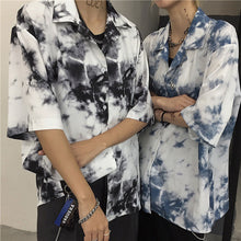 画像をギャラリービューアに読み込む, 原宿スタイル タイダイ柄 半袖 シャツトップスメンズレデイース