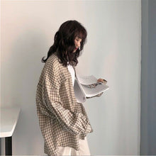 画像をギャラリービューアに読み込む, 長袖 シャツ チェック柄合わせやすいブラウス