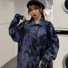 画像をギャラリービューアに読み込む, 原宿系モアレ柄 長袖 合わせやすいシャツ