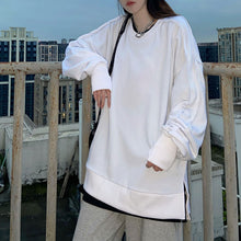 画像をギャラリービューアに読み込む, 韓国系BF風カジュアル ゆったり無地 シンプル 大きいサイズ長袖パーカー