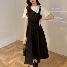 画像をギャラリービューアに読み込む, 韓国系 カジュアルかわいい切り替えTシャツワンピーレデイース