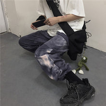画像をギャラリービューアに読み込む, ストリート系カーゴパンツ タイダイ柄 原宿風 ロングパンツ