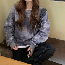画像をギャラリービューアに読み込む, シンプル ストリートタイダイ柄ゆったり パーカー韓国系
