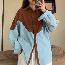 画像をギャラリービューアに読み込む, 韓国系カジュアル長袖 おしゃれシンプル シャツブラウス 春秋レデイース