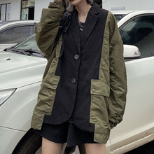 画像をギャラリービューアに読み込む, 秋カジュアル切り替え重ね着風長袖ジャケットコートレデイース原宿系