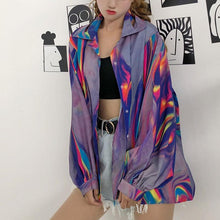 画像をギャラリービューアに読み込む, 長袖柄シャツトップスレデイースダンス洋服原宿系