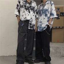 画像をギャラリービューアに読み込む, 原宿スタイル タイダイ柄 半袖 シャツトップスメンズレデイース
