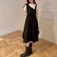 画像をギャラリービューアに読み込む, 韓国系 カジュアルかわいい切り替えTシャツワンピーレデイース