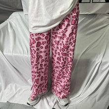 画像をギャラリービューアに読み込む, 韓国系原宿系 広脚ゆったりヒョウ柄ロングパンツハイウエスト