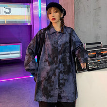 画像をギャラリービューアに読み込む, 原宿系モアレ柄 長袖 合わせやすいシャツ