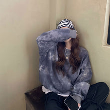 画像をギャラリービューアに読み込む, シンプル ストリートタイダイ柄ゆったり パーカー韓国系