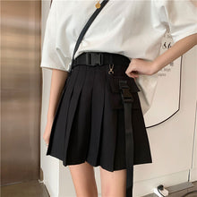 画像をギャラリービューアに読み込む, ストリート系ハイウエスト カジュアルスカートチェック柄原宿系ダンス服ベルト付き