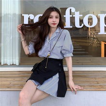 画像をギャラリービューアに読み込む, シャツ とスカート気質ワンピース2点セットアップ