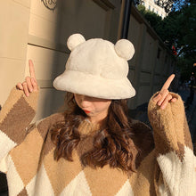 画像をギャラリービューアに読み込む, ストリート系 原宿系ヒョウ柄クマ耳かわいいオシャレ帽子 レデイース