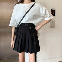 画像をギャラリービューアに読み込む, ストリート系ハイウエスト カジュアルスカートチェック柄原宿系ダンス服ベルト付き