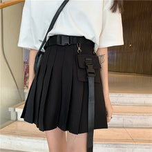 画像をギャラリービューアに読み込む, ストリート系ハイウエスト カジュアルスカートチェック柄原宿系ダンス服ベルト付き