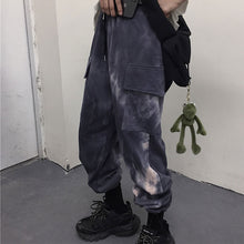 画像をギャラリービューアに読み込む, ストリート系カーゴパンツ タイダイ柄 原宿風 ロングパンツ