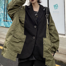 画像をギャラリービューアに読み込む, 秋カジュアル切り替え重ね着風長袖ジャケットコートレデイース原宿系