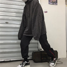 画像をギャラリービューアに読み込む, ストリート系ルーズなサイズパーカーフード付きヒョウ柄原宿