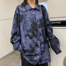 画像をギャラリービューアに読み込む, 原宿系モアレ柄 長袖 合わせやすいシャツ
