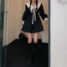 画像をギャラリービューアに読み込む, カレッジ風長袖シャツかわいいカジュアルワンピースガーリー