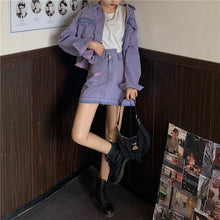 画像をギャラリービューアに読み込む, 韓国系2点セットアップかわいいデニムジャケットとスカートガーリー