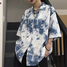 画像をギャラリービューアに読み込む, 原宿スタイル タイダイ柄 半袖 シャツトップスメンズレデイース
