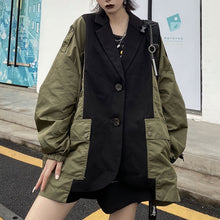 画像をギャラリービューアに読み込む, 秋カジュアル切り替え重ね着風長袖ジャケットコートレデイース原宿系