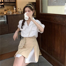 画像をギャラリービューアに読み込む, シャツ とスカート気質ワンピース2点セットアップ