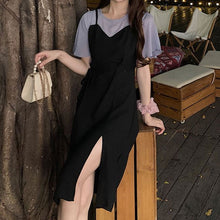 画像をギャラリービューアに読み込む, 春夏サイドスリットカジュアルロング丈ワンピース レディース
