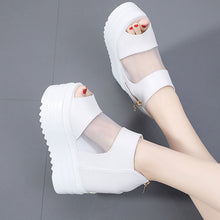 画像をギャラリービューアに読み込む, 厚底PUカジュアルオープントゥサンダルシューズレデイース