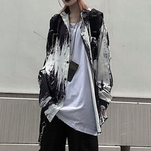 画像をギャラリービューアに読み込む, 原宿系 ストリート系ゆったり長袖シャツ タイダイ柄絞染め風