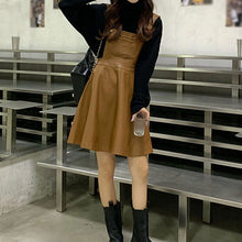 画像をギャラリービューアに読み込む, レトロセットアップPU長袖かわいい合わせやすいワンピース