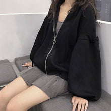 画像をギャラリービューアに読み込む, レトロカジュアルアウターパーカー長袖 フード付き トップスガーリー