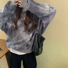 画像をギャラリービューアに読み込む, シンプル ストリートタイダイ柄ゆったり パーカー韓国系