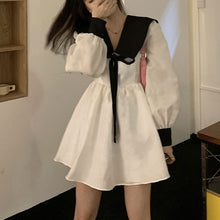 画像をギャラリービューアに読み込む, カレッジ風長袖シャツかわいいカジュアルワンピースガーリー