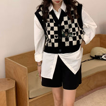 画像をギャラリービューアに読み込む, レトロニットベストシャツゆったり かわいいトップスセット