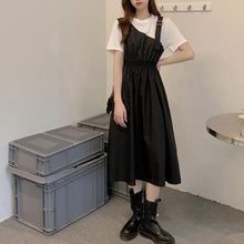 画像をギャラリービューアに読み込む, 韓国系 カジュアルかわいい切り替えTシャツワンピーレデイース