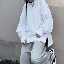 画像をギャラリービューアに読み込む, 韓国系BF風カジュアル ゆったり無地 シンプル 大きいサイズ長袖パーカー