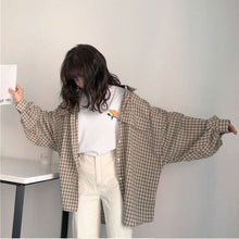 画像をギャラリービューアに読み込む, 長袖 シャツ チェック柄合わせやすいブラウス