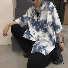 画像をギャラリービューアに読み込む, 原宿スタイル タイダイ柄 半袖 シャツトップスメンズレデイース