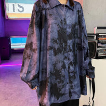 画像をギャラリービューアに読み込む, 原宿系モアレ柄 長袖 合わせやすいシャツ