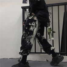 画像をギャラリービューアに読み込む, ストリート系カーゴパンツ タイダイ柄 原宿風 ロングパンツ
