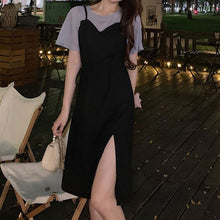 画像をギャラリービューアに読み込む, 春夏サイドスリットカジュアルロング丈ワンピース レディース