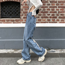 画像をギャラリービューアに読み込む, 美脚デニム ハイウエストパンツ 装飾 レースアップ ロングパンツレディース